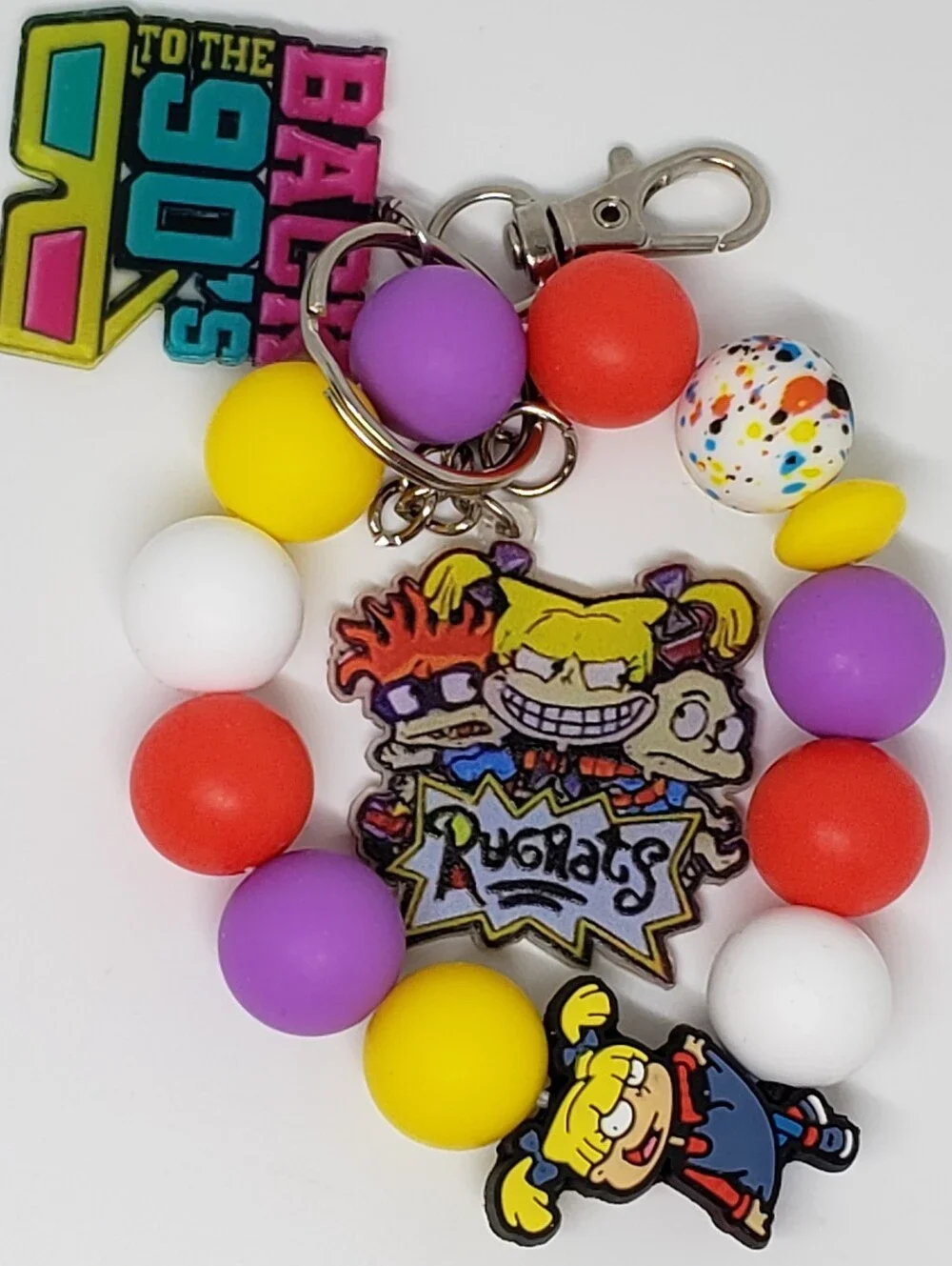 Handmade Rugrats Angelica Pickles Silicone Beaded Keychain Wristlet